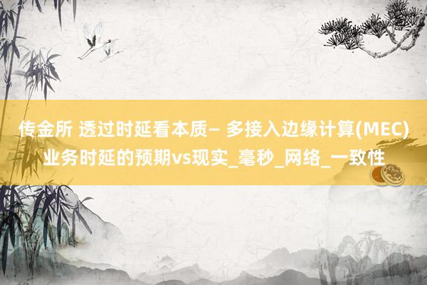 传金所 透过时延看本质— 多接入边缘计算(MEC)业务时延的预期vs现实_毫秒_网络_一致性