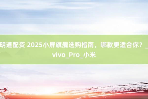 明道配资 2025小屏旗舰选购指南，哪款更适合你？_vivo_Pro_小米